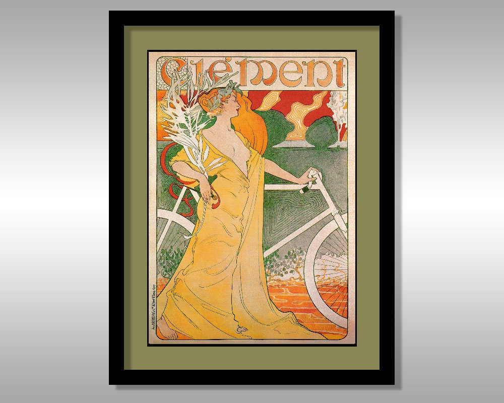 Clément Cycles Circa 1900 ~ French Poster ~ Art Nouveau