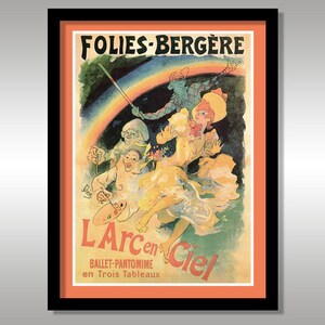Follies ~ Bergére ~ L'Arc En Ciel ~ balet ~ pantomima ~ Jules Chéret ~ druk reprodukcji ~ Rainbow ~ tancerze ~ balet ~ artysta