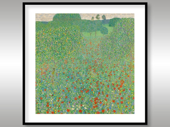 グスタフ・クリムト作「ポピー畑」1907年～風景画～複製アートプリント