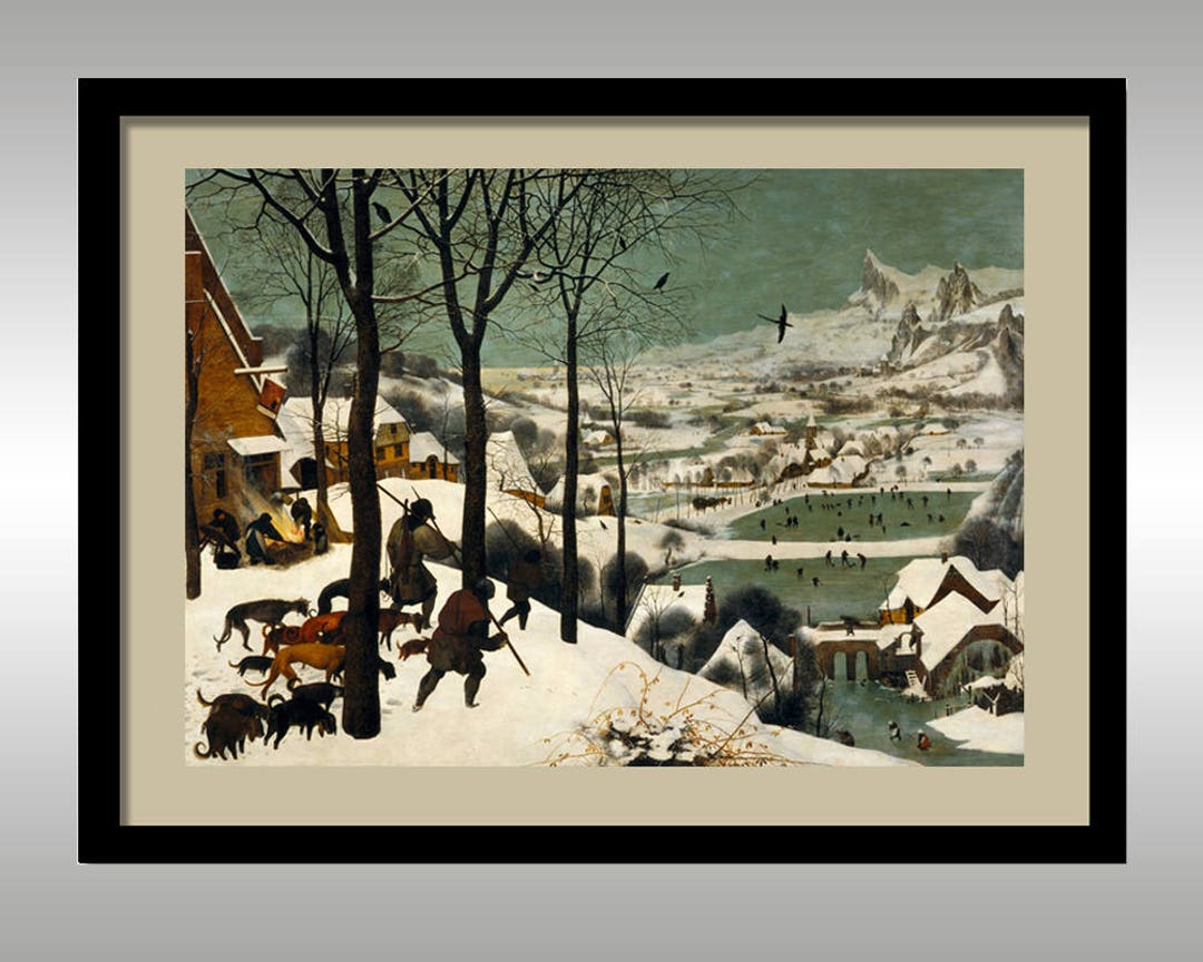 ブリューゲルの「雪中の狩人たち」版画：冬の村の風景 - Etsy 日本