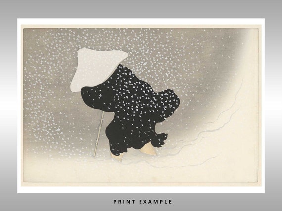 Kamisaka Sekka 'swirling Snow' Art Print: Japanese Winter Scene - Etsy