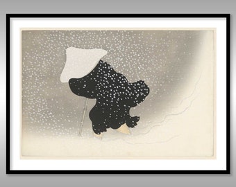 Swirling Snow ~ Kamisaka Sekka 1909 ~ Reproduction Art Print ~ FREE Shipping to UK Customers
