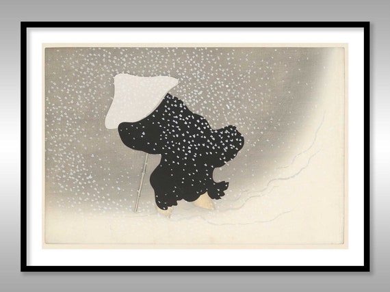 神坂雪華「Swirling Snow」アートプリント：日本の冬景色 - Etsy 日本