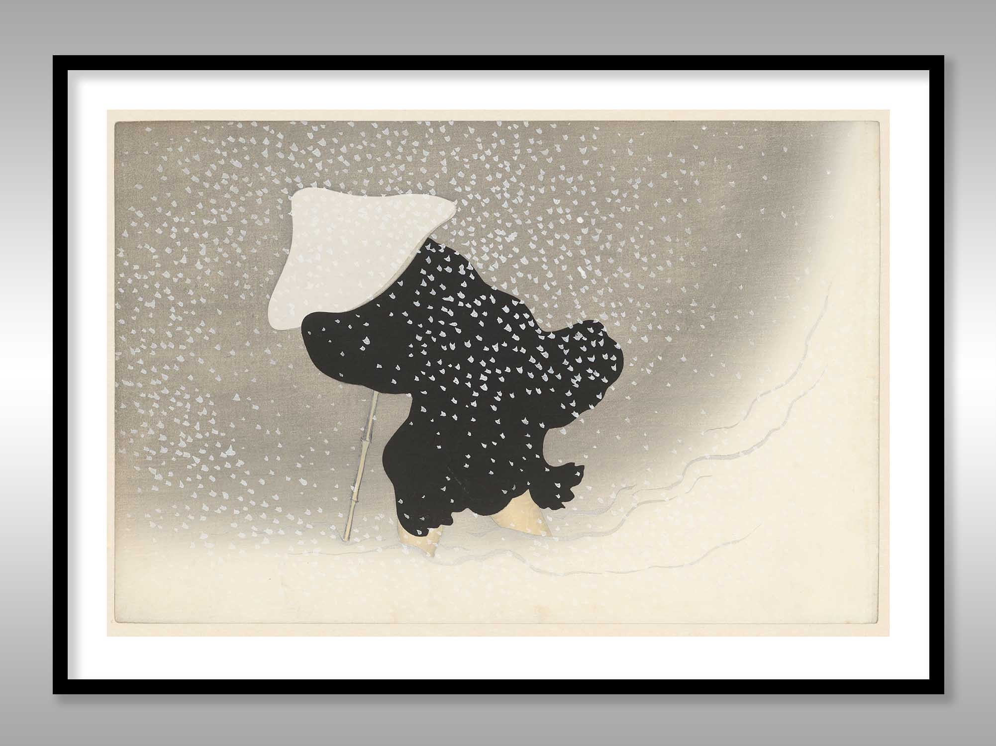 雪の華　　絵画原画 渦巻く雪、1909年（木版画） | 上坂雪花