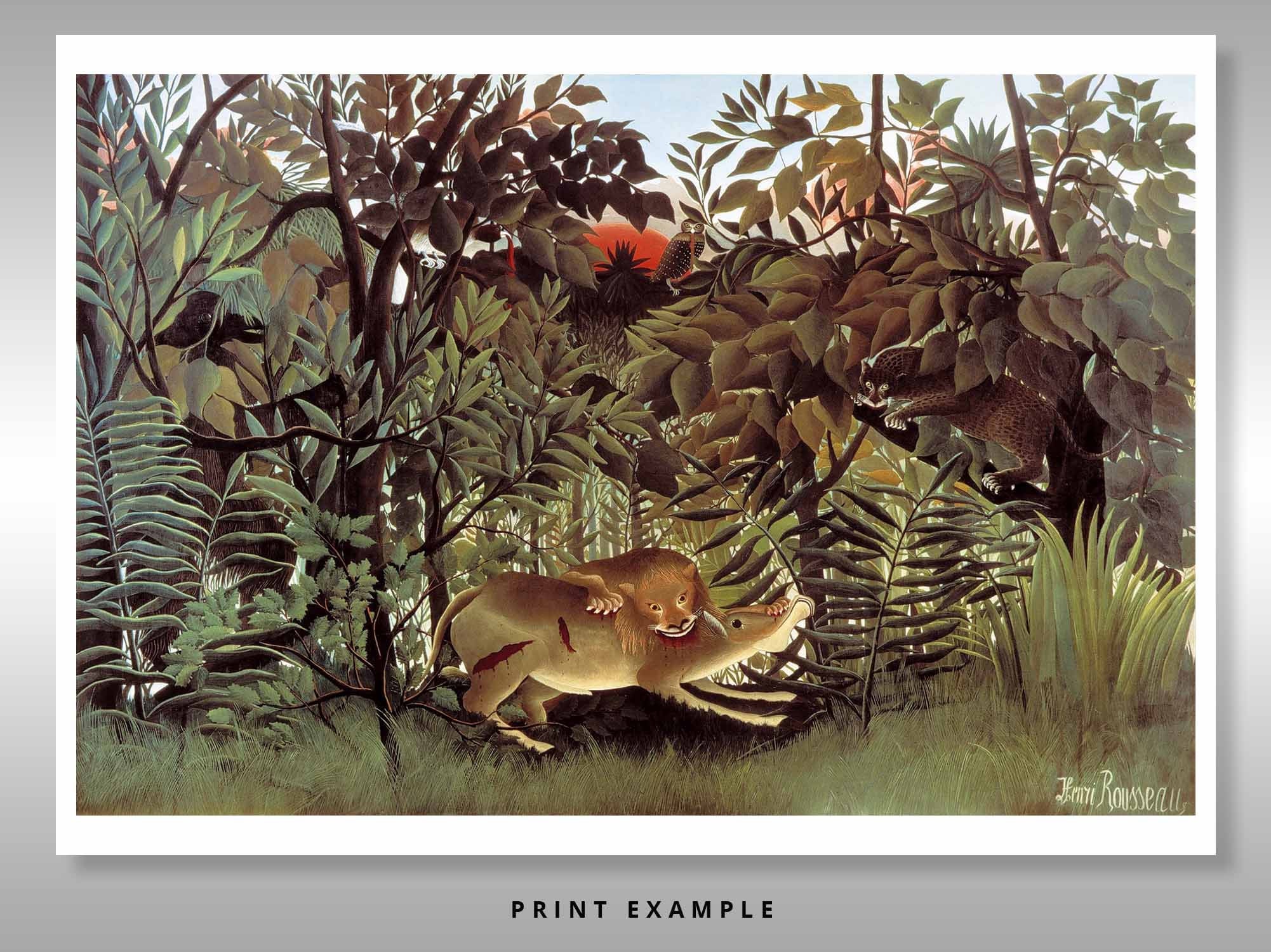 無料壁紙】アンリ・ルソー「飢えたライオン (1905)」 / Henri