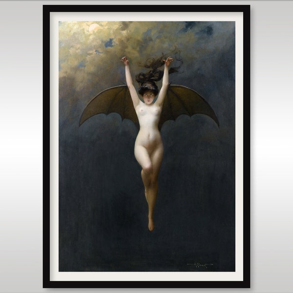 The Bat Woman ~ La Femme Chauve-Souris ~ Gothic ~ Reproduction Art Print ~ Free Shipping to UK Customers