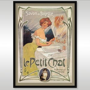 Savon de Toilette Le Petit Chat ~ Reproduktion Französisches Plakat 1899 ~ Wandkunst ~ Seife ~ Waschbecken ~ Spiegel