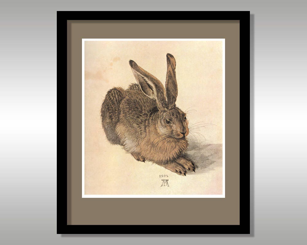 アルブレヒト・デューラー　水彩画　「うさぎ」　複製画 アルブレヒト・デューラー 水彩画 「うさぎ」 複製画 絵画