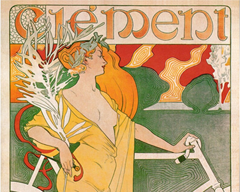 Affiche ancienne Clément Paris cycles & Automobiles de F.Bombled 1905