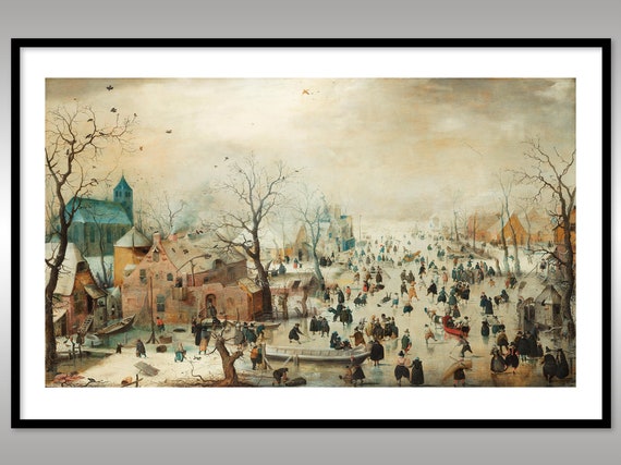 Hendrick Avercamp Winter Scene Art Print: Village Ice Skaters - Etsy