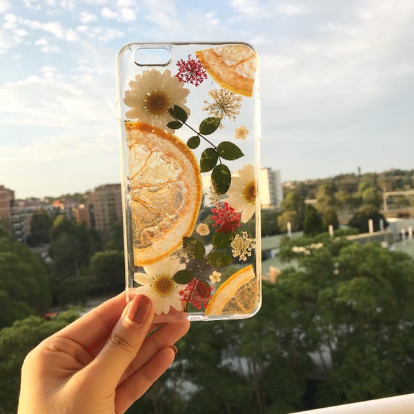 Handmade phone case/ pressed flower phone case/ pressed fruit phone case/ iphone 13 case/ 13pro/ iphone 14/ iphone 15/ iphone 15pro case