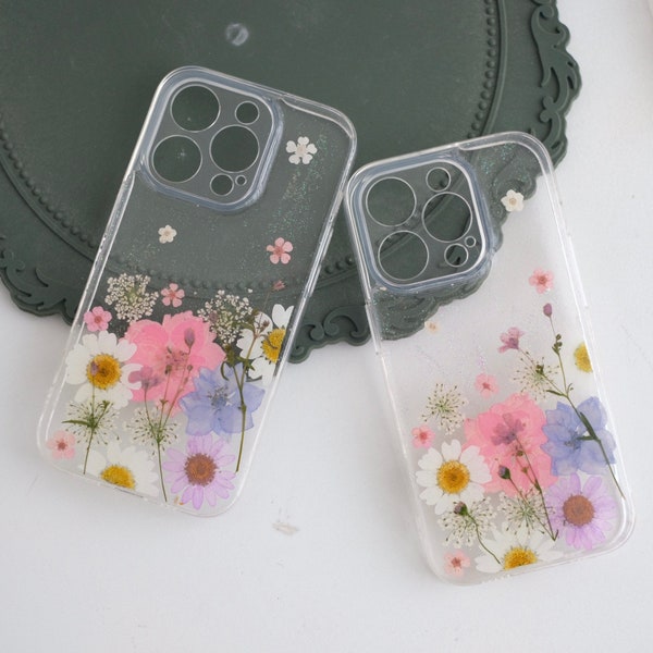 Handmade phone case/ pressed flower phone case/ pressed fruit phone case/ dried flower phone case/ iphone 14/ iphone 13 case/ 14 pro max