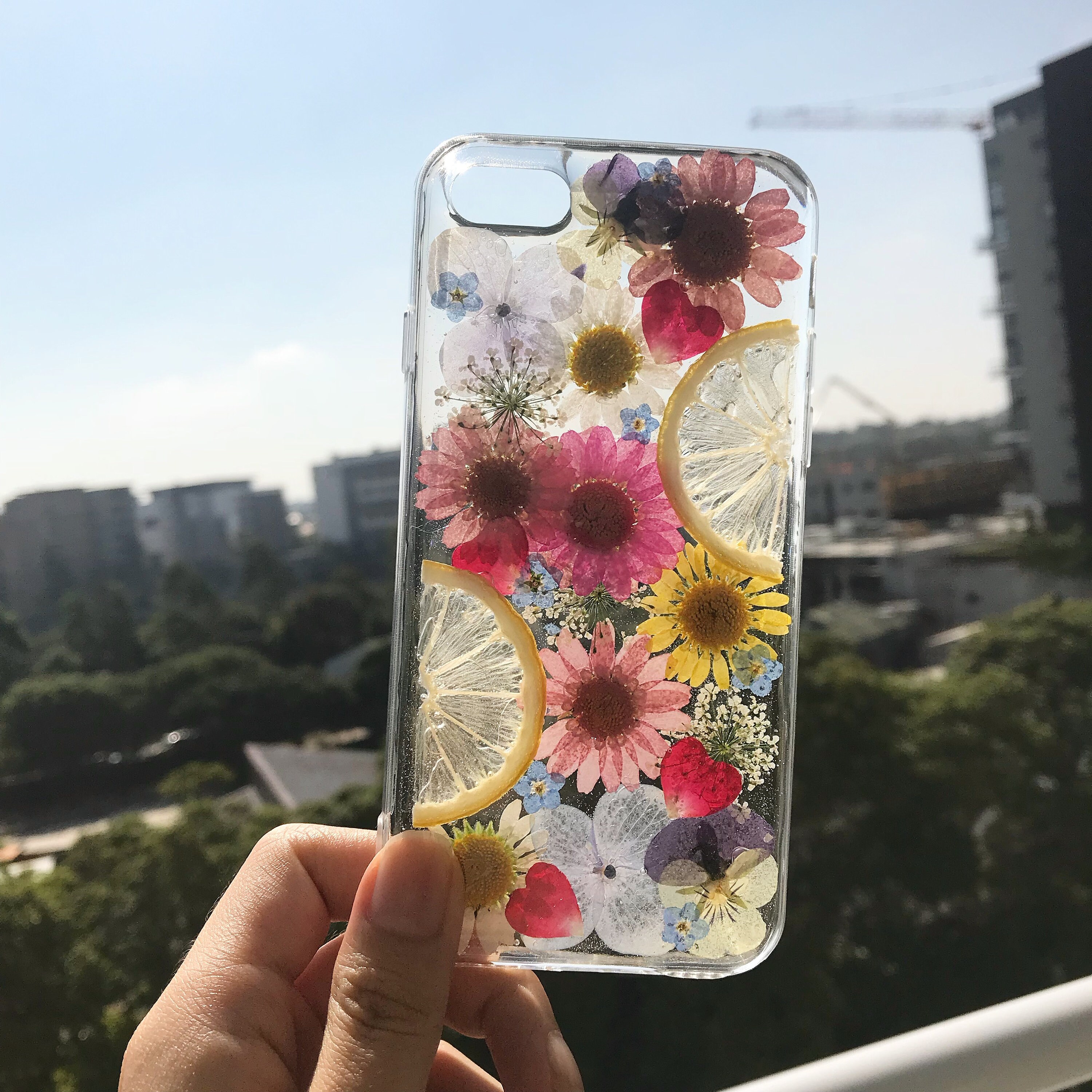 Iphone 11 phone case pressed flowers Clearance