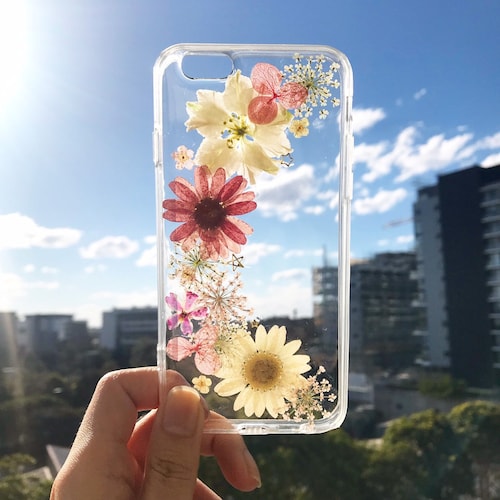 Handmade Phone Case/ Pressed Flower Phone Case/ Pink Flower Etsy