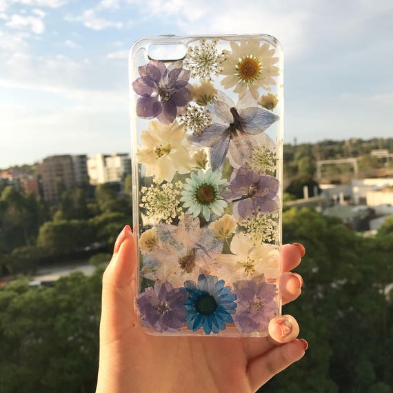 Handmade phone case/ pressed flower phone case/ preserved | Etsy