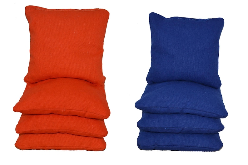Corn or All Weather ACA /& ACO Certified Made In USA Free FedEx 2nd Day Air Shipping Orange and Royal Blue Cornhole Bags