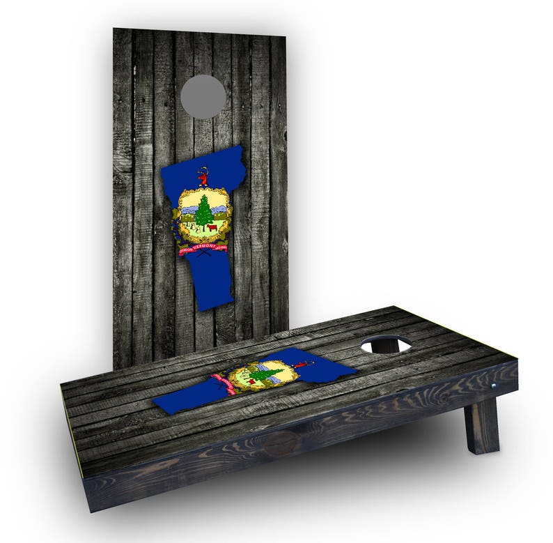 Oregon Themed Worn Distressed Wood Slat State Flag Themed Custom Cornhole Board Game Set
