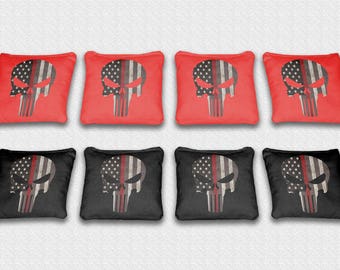 Thin Red Line Themed Custom Cornhole Bags Set of 8 Made in | Etsy