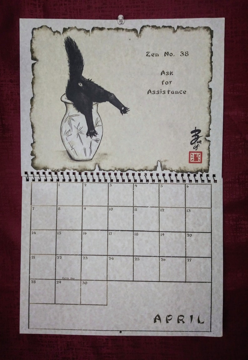 Zen of Cat 2024 Wall Calendar Etsy UK
