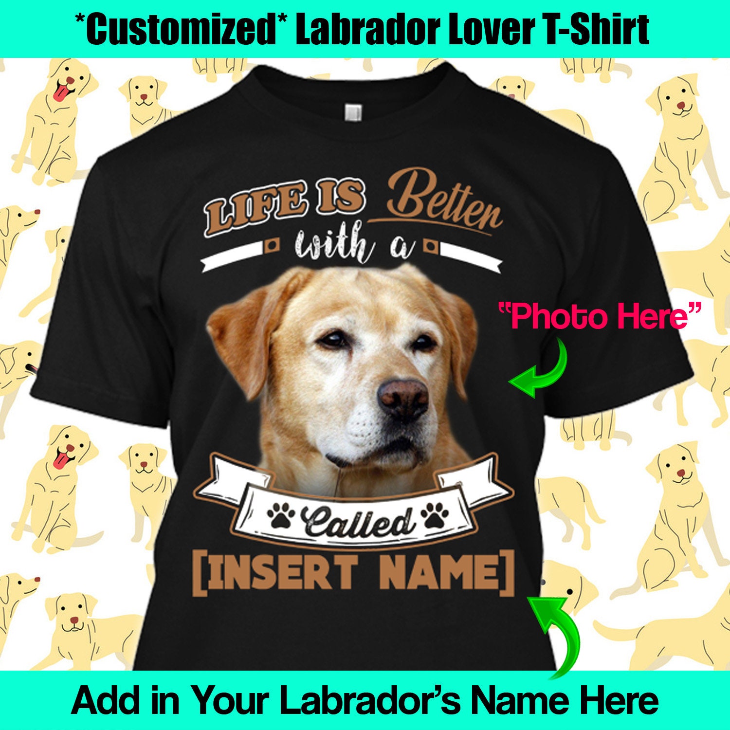 Best Lab Mom Ever T-Shirt Funny Gift Labrador Retriever Lover Dog Tee