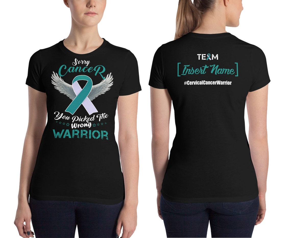 Personalized Cervical Cancer Awareness Tshirt Teal & White - Etsy
