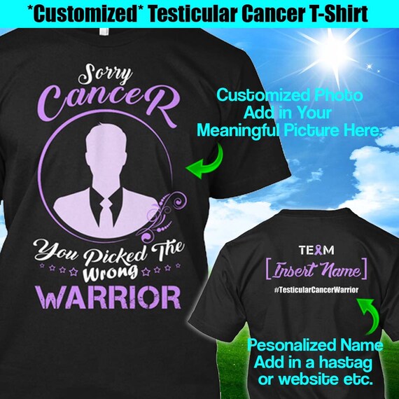 Personalized Testicular Cancer Awareness Tshirt Orchid Ribbon