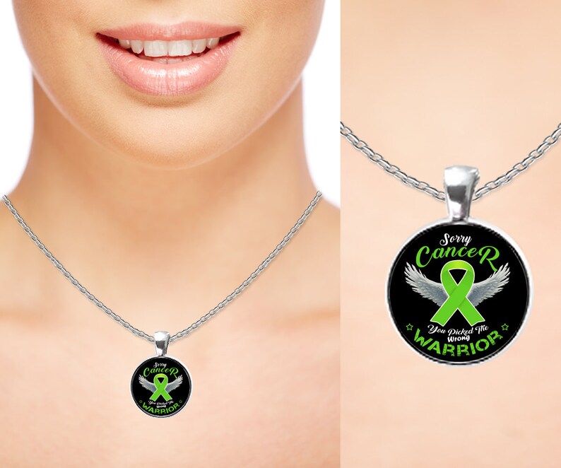 Personalized Lymphoma Cancer Awareness Charm Warrior Necklace Lime Green Ribbon Men Women Gift Pendant Silver Gold Plated Accessories
