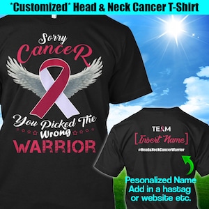 Personalized Head Neck Cancer Awareness Tshirt Burgundy Ivory Ribbon Warrior Survivor Custom T-shirt Apparel Unisex Women Youth Kids Tee