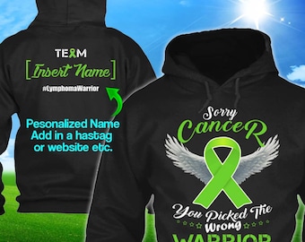 Personalized Lymphoma Cancer Awareness Hoodie Lime Green Ribbon Warrior Men Women Custom Unisex Pullover Gift Winter Cloth