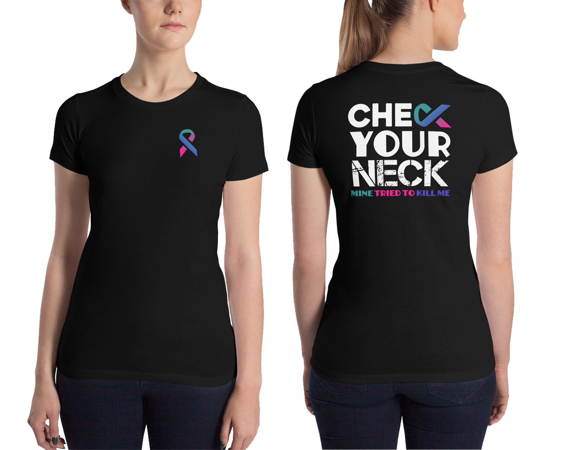 Thyroid Cancer tank top Teal Pink Blue Ribbon women tank, Thyroid Cancer Believe Women's Racerback Tank Thyroid Cancer Awareness