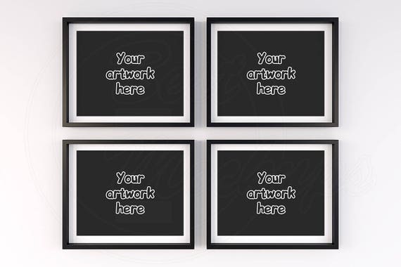 Poster Mockup Framed Print Mockup Set Of 4 Frame