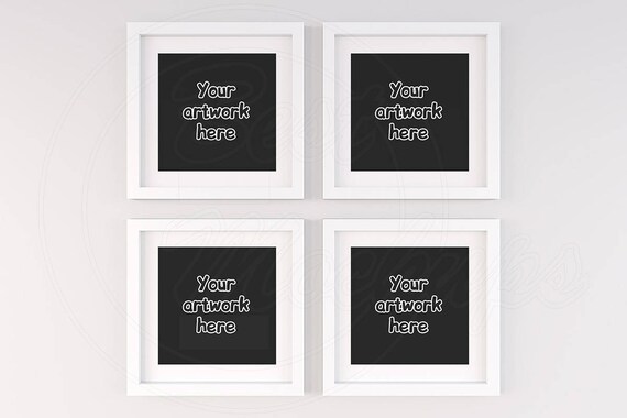 Square Frame Mockup Set Of Four Frame White Frame Square Frame Mockup Set Of Four Frame White Frame