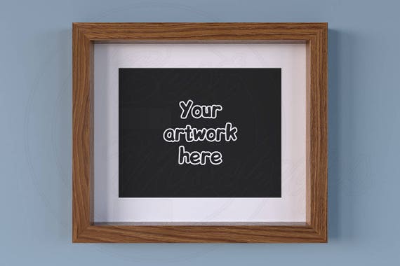 Matted Frame Mockup Wooden Frame 8x10 Mockup Clean Backdrop