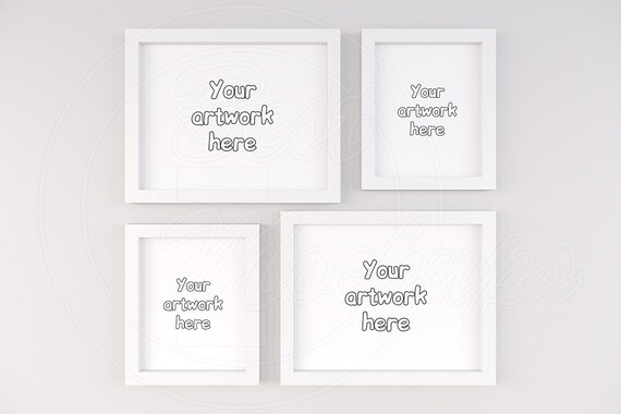 Set Of 4 Frame Mockup White Frame Mockup Four