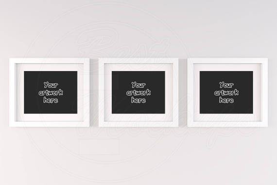 Product Mockup Set Of 3 Frame White Frame Mockup
