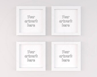 Download Wall Mock Ups Square Frame Mockup Mockup Template Set Of Four Frame 4 Mockup White Frame Mockup Instant Download Psd Handing Frame Download Mockups Psd