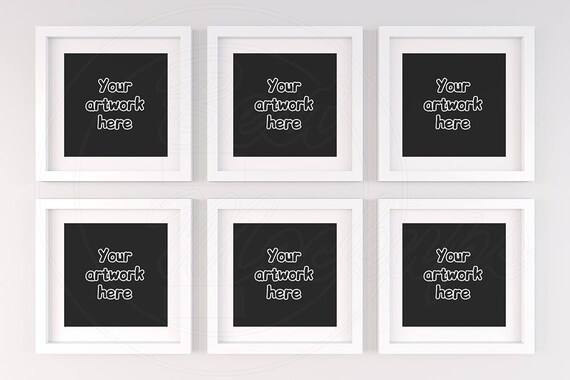 Set Of Six Frame Square Frame Mockup 6 Mockup