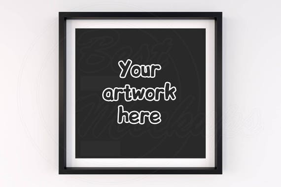 Black Matted Frame Instant Download Mockup Square Frame Mockup