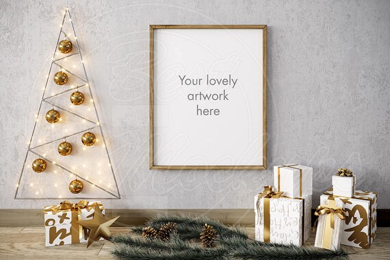 Merry Christmas Mockup 8x10 Frame Mock Ups Wood Frame