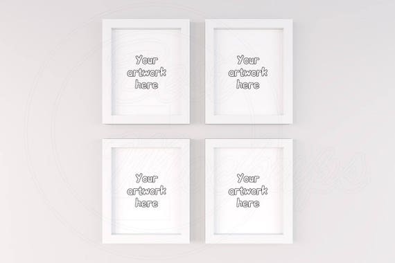Four Mockup Wall Art Mockups White Frame Mockup 8x10