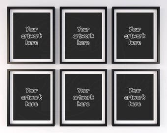Download Set Of 6 Frame Mockup Simple Mock Ups Black Frame Mockup Matted Frame 8x10 Mockup Clean Backgroung Artwork Display Styled Stock Photo Mockup Premium Psd Free Download