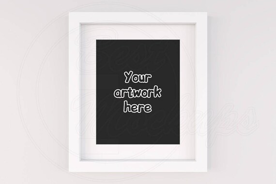 White Frame Mockup 8x10 Mockup Matted Frame 8x10 Frame