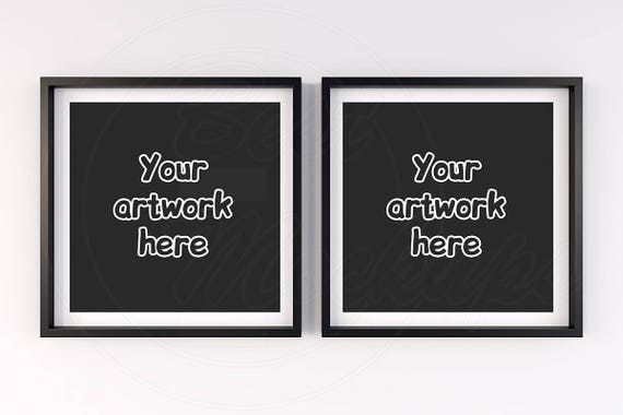 Mockup Design Set Of Two Frame Square Frame Mockup