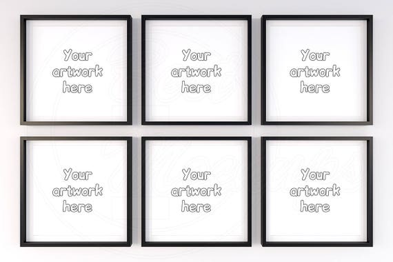 Download Square Frame Mockup Black Frame Mockup 6 Mockup Set Of Six Etsy PSD Mockup Templates