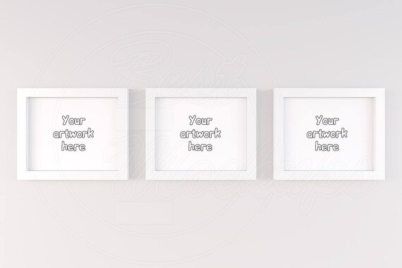 Set Of 3 Frame White Frame Mockup 3 Mockup 8x10 Three Etsy