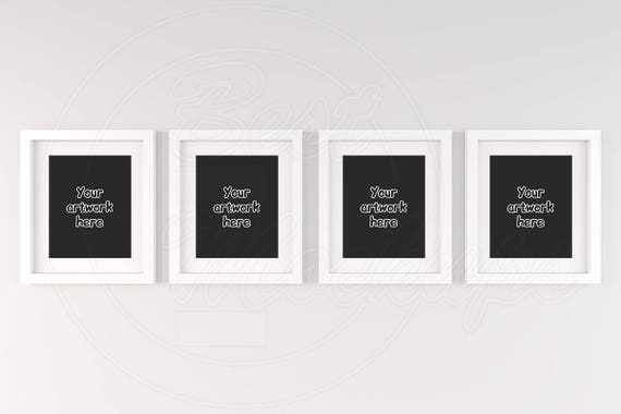 Four Mockup 8x10 Mockup Set Of 4 Frame Mockup White Frame Etsy