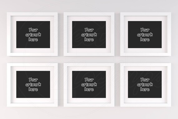 Frame Mockup Horizontal Mockup Photos Set Of 4 Frame White Etsy