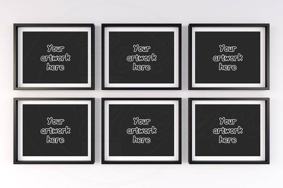 Black Mockup Set Of 6 Frame Smart Object Black Frame 6 Etsy
