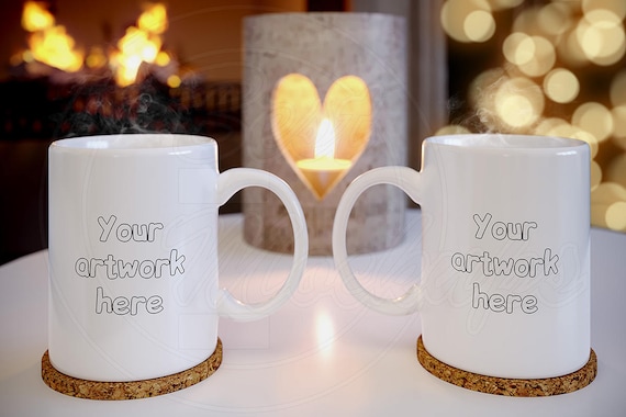 Download Blank Mug Design 2 Coffee Mug Mock Up Two Mockup White Mugs Etsy