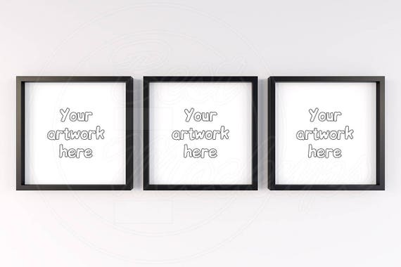 Set Of Three Frame Mockup Template Black Frame Mockup Etsy